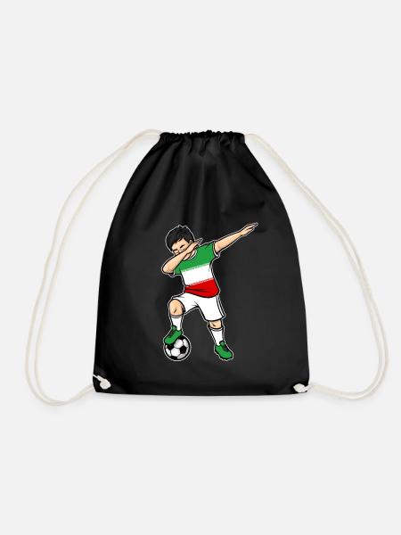 Dabbing Fußballspieler Junge Iran Fußball - Turnbeutel - Schwarz