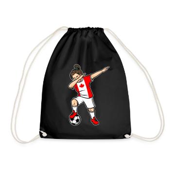 Dabbing Soccer Player Girls Canada Soccer - Sac de sport léger - noir - Devant