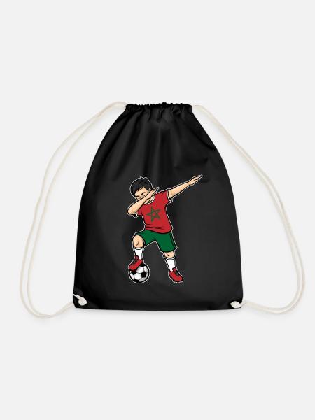 Dabbing Joueur de football garçon Maroc Football - Sac de sport léger - noir