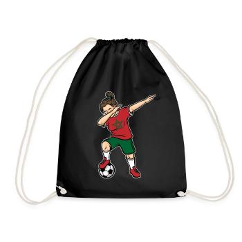 Dabbing Footballeuse Filles Maroc Football - Sac de sport léger - noir - Devant