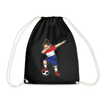 Dabbing Footballeuse Filles Pays-Bas Football - Sac de sport léger - noir - Devant