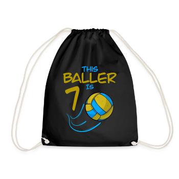 Volleyballspieler Baller ist 7 Volleyball Geburtstag - Turnbeutel - Schwarz - Vorne