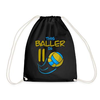 Volleyballspieler Baller ist 11 Volleyball Geburtstag - Turnbeutel - Schwarz - Vorne
