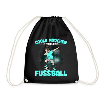 Dabbing Fußballspieler Mädchen Fußballer - Turnbeutel - Schwarz - Vorne