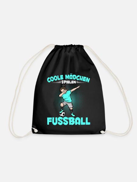 Dabbing Fußballspieler Mädchen Fußballer - Turnbeutel - Schwarz