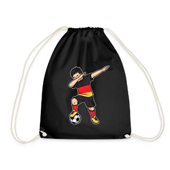 Dabbing Fußballer Junge Fußball Deutschland Trikot - Turnbeutel - Schwarz - Vorne