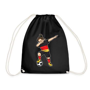 Dabbing Footballer Girls Football Germany Trik - Drawstring Bag - black - Front