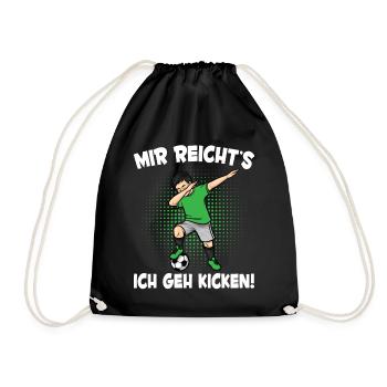 Jungen Mir Reicht's Fußball Lustiges Fußballspiele - Turnbeutel - Schwarz - Vorne