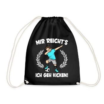 Mädchen Fußballspieler Mir Reicht's Fußball - Turnbeutel - Schwarz - Vorne