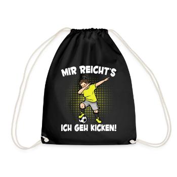 Mädchen Fußballspielerin Mir Reicht's Fußball - Turnbeutel - Schwarz - Vorne