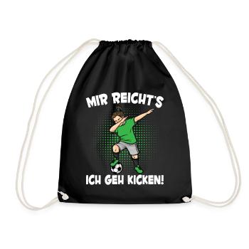 Mir Reicht's Fußball Mädchen Fußballspielerin - Turnbeutel - Schwarz - Vorne