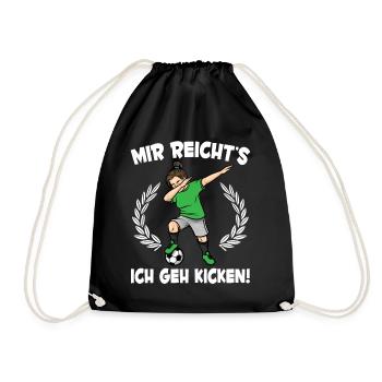Mädchen Fußball Lustiges Fußballspielerin - Turnbeutel - Schwarz - Vorne