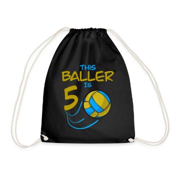 Volleyballspieler Baller ist 5 Volleyball Geburtstag - Turnbeutel - Schwarz - Vorne