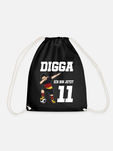11. Geburtstag Fußball Junge Deutschland Trikot Fu - Turnbeutel - Schwarz