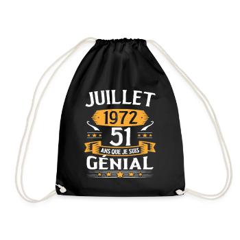 Juillet 1972 51 Ans Que Je Suis Génial Cadeau - Sac de sport léger - noir - Devant
