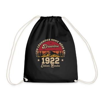 Les Légendes Sont Nées En Décembre 1922 - Sac de sport léger - noir - Devant