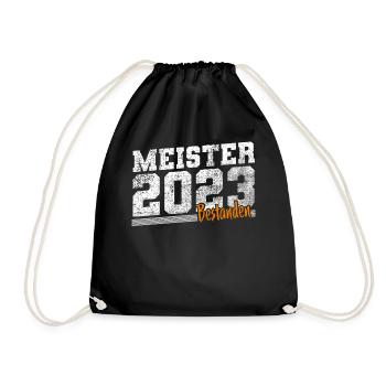 Meister 2023 Meisterprüfung Meisterbrief - Turnbeutel - Schwarz - Vorne