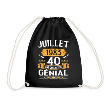Juillet 1983 40 Ans Que Je Suis Génial Cadeau - Sac de sport léger - noir - Devant