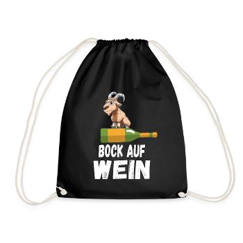 Bock auf Wein - Turnbeutel - Schwarz - Vorne