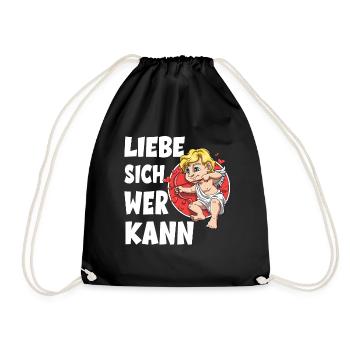 Liebe Sich Wer Kann für den Partner - Turnbeutel - Schwarz - Vorne