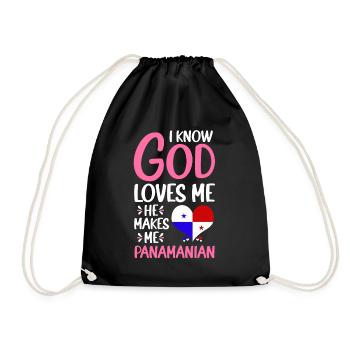 Gott Liebt Mich Panamaer Panamaerin Heimatland - Turnbeutel - Schwarz - Vorne
