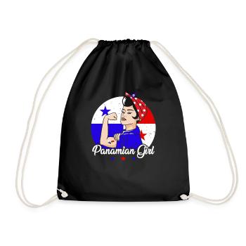 Panaméenne Fille Latina Femme Panama Flag Cadeau - Sac de sport léger - noir - Devant