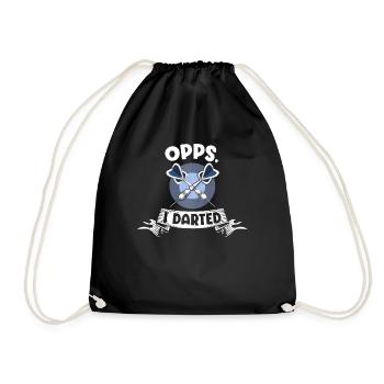 Darts Training Darts Player Opps I Darted Gift - Drawstring Bag - black - Front