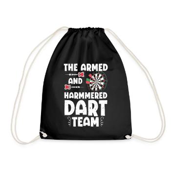 Armed Hammered Dart Team Dartboard Darts - Drawstring Bag - black - Front