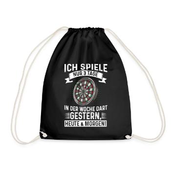 Dart Dartspielen Darttraining Spiele 3 Tage - Turnbeutel - Schwarz - Vorne