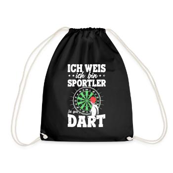 Dartverein Darts Training Ich Bin Dart Sportler - Turnbeutel - Schwarz - Vorne