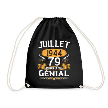 Juillet 1944 79 Ans Que Je Suis Génial Cadeau - Sac de sport léger - noir - Devant