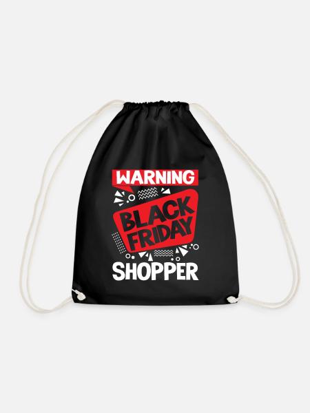 Warning Black Friday Shopper - Turnbeutel - Schwarz