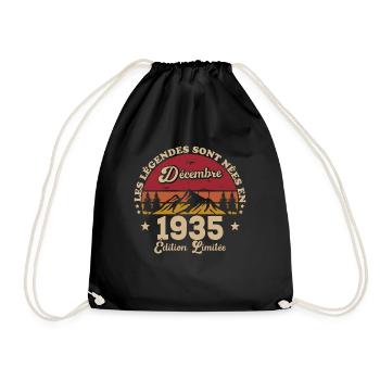 Les Légendes Sont Nées En Décembre 1935 - Sac de sport léger - noir - Devant