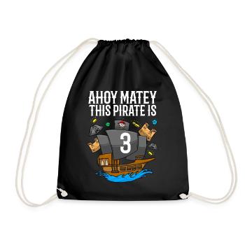 Ahoy Matey Ce pirate est 3ème anniversaire de pirate - Sac de sport léger - noir - Devant