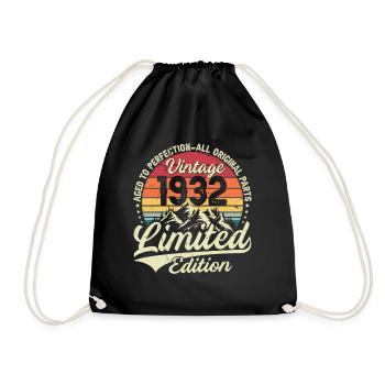Cadeau D'anniversaire Vintage 1932 Édition Limitée - Sac de sport léger - noir - Devant