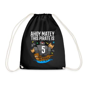 Ahoy Matey Ce pirate est 5ème anniversaire de pirate - Sac de sport léger - noir - Devant