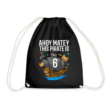 Ahoy Matey Ce pirate est 6ème anniversaire de pirate - Sac de sport léger - noir - Devant