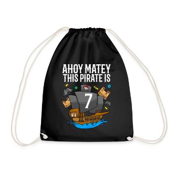 Ahoy Matey Ce pirate est 7ème anniversaire de pirate - Sac de sport léger - noir - Devant