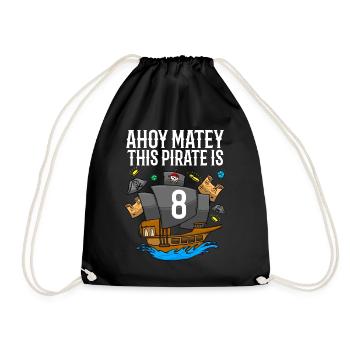Ahoy Matey Ce pirate est 8ème anniversaire de pirate - Sac de sport léger - noir - Devant