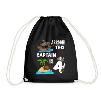 Arrggh! Ce capitaine est 4 Pirate anniversaire - Sac de sport léger - noir - Devant