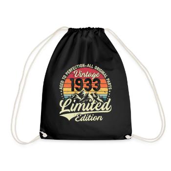 Vintage Geburtstagsgeschenk 1933 Limited Edition - Turnbeutel - Schwarz - Vorne