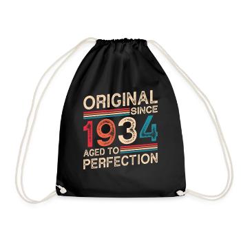 Original since 1934 Aged to perfection - Drawstring Bag - black - Front