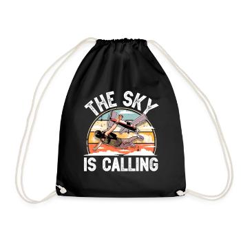Skydiving Parachuting Parachute - Drawstring Bag - black - Front
