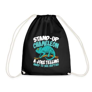 Stand Up Chameleon A Joke Telling Hard To See - Turnbeutel - Schwarz - Vorne