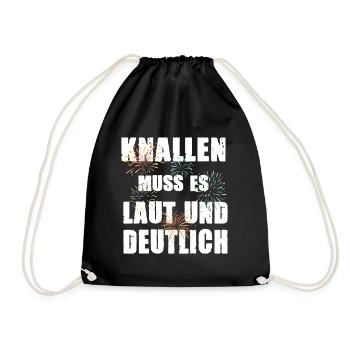 KNALLEN MUSS ES Feuerwerk für einen - Turnbeutel - Schwarz - Vorne