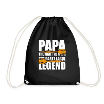 Papa Mann Mythos Dart Legende Dartspieler Vater - Turnbeutel - Schwarz - Vorne