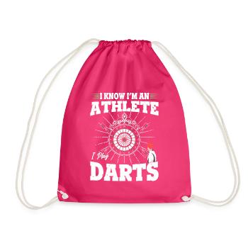 Dartsportler Dartspieler Athlete Play Darts - Turnbeutel - Fuchsia - Vorne
