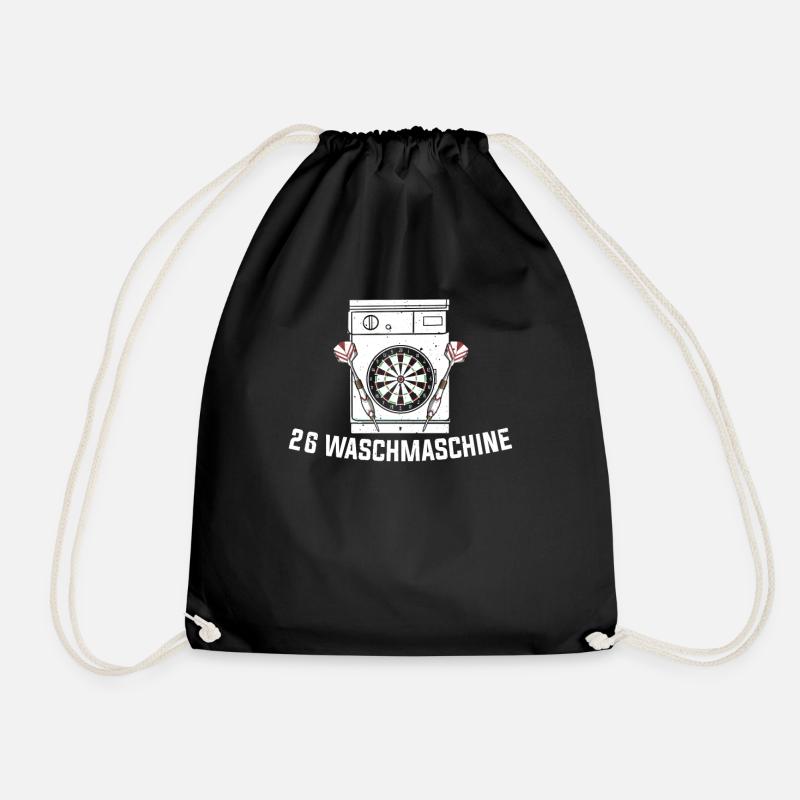 26 Waschmaschine Dartboard Dartpfeile Geschenk - Turnbeutel - Schwarz