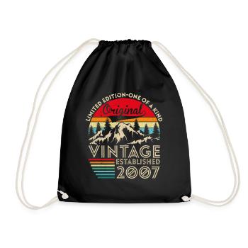 Original vintage established in 2007 anniversary - Drawstring Bag - black - Front