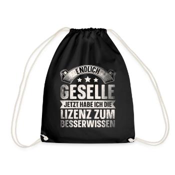 Geselle 2023 Gesellenprüfung - Turnbeutel - Schwarz - Vorne
